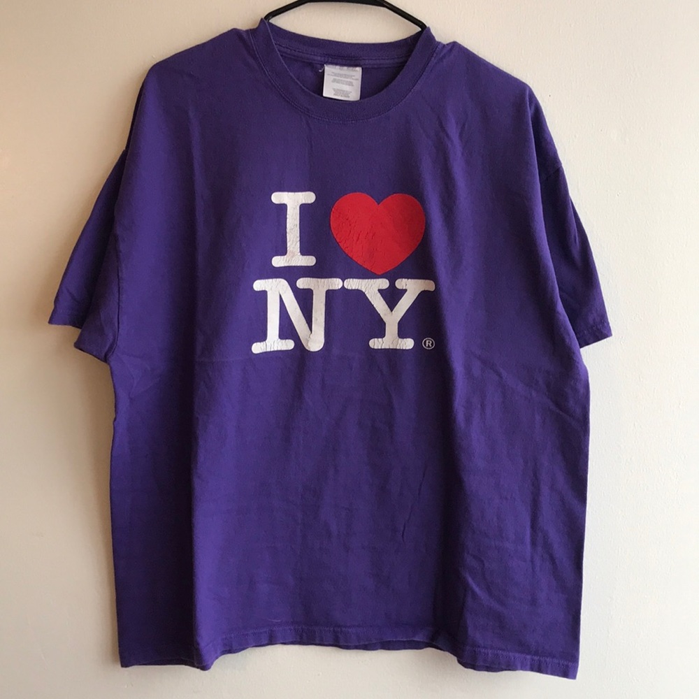 Purple I Love NY T-Shirt Size XL